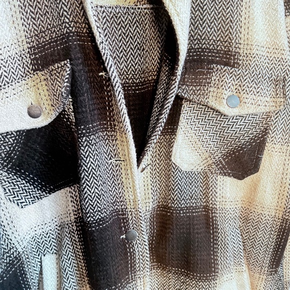 BROWN &TAN PLAID Jacket s sz - Picture 4 of 5